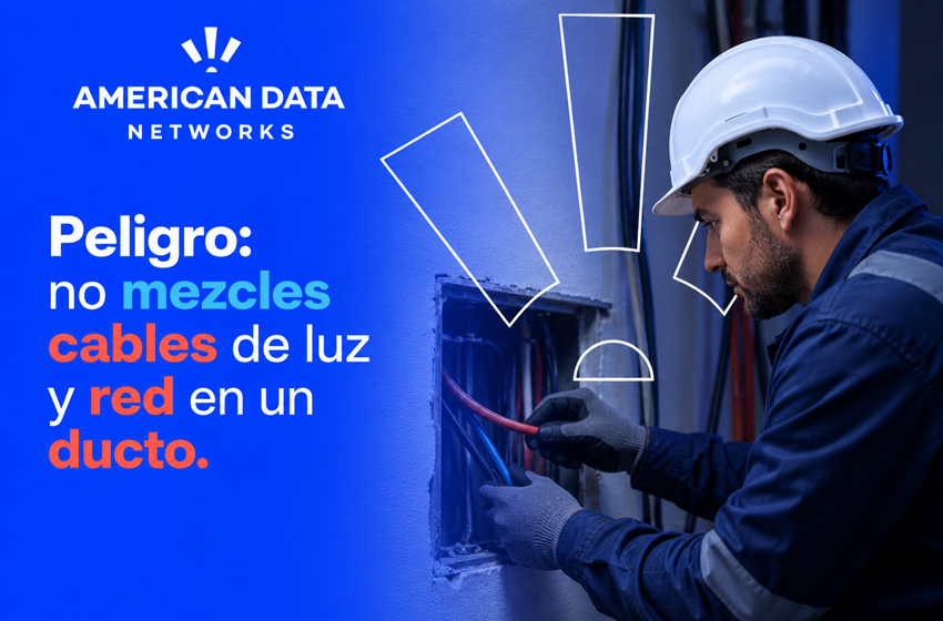 Peligro: No mezcles cables de luz y red en el mismo ducto